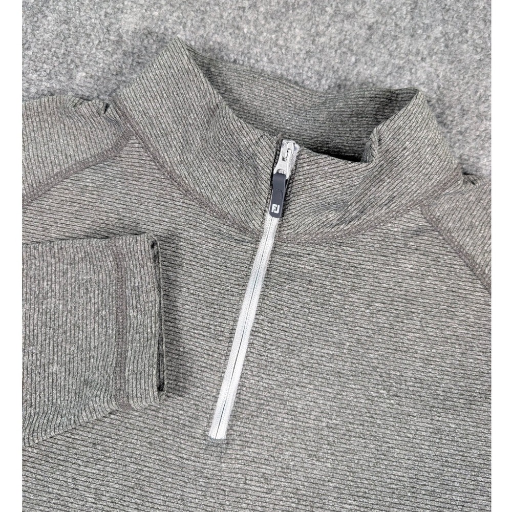 FootJoy ThermoSeries Pullover Men L Gray Quarter Zip Golf w/Logo